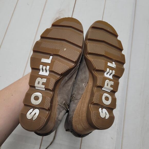 Sorel Joan uptown leather nubuck waterproof wedges wood boots booties - Picture 7 of 7